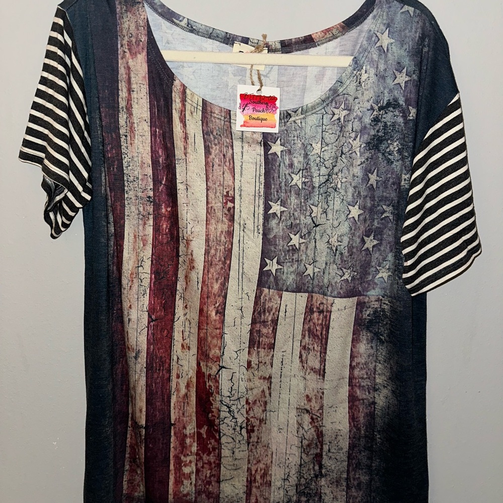 BiBi American Flag Short Sleeve Tee